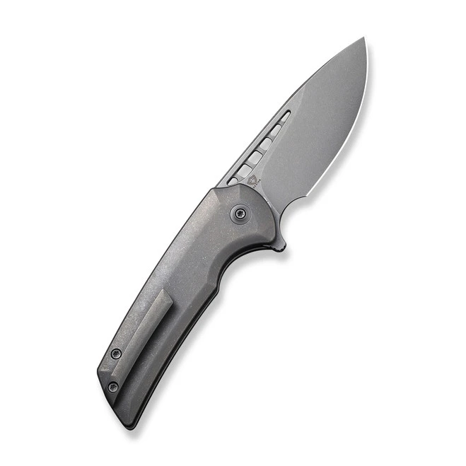 WE Mini Malice Folding Knife Gray Titanium Handle 20CV Drop Point Plain Edge Gray Stonewash Finish WE054BL-2 4 WE Mini Malice Folding Knife Gray Titanium Handle 20CV Drop Point Plain Edge Gray Stonewash Finish WE054BL-2 - Image 2