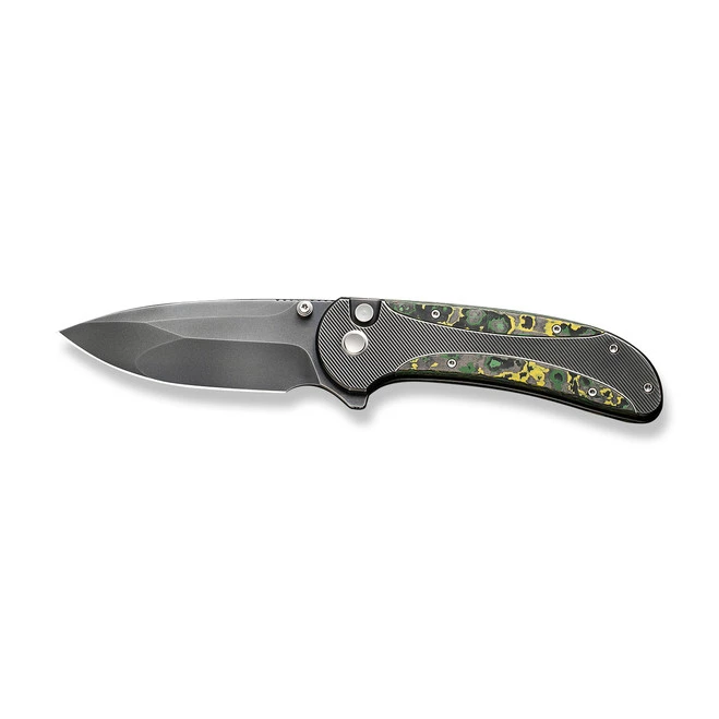 WE Zizzit Folding Knife Gray/Black/Yellow/Green Titanium Toxic Storm Fat Carbon Fiber Handle 20CV Drop Point Plain Edge Polished Gray Finish WE23031-4 10 WE Zizzit Folding Knife Gray/Black/Yellow/Green Titanium Toxic Storm Fat Carbon Fiber Handle 20CV Drop Point Plain Edge Polished Gray Finish WE23031-4 - Image 8