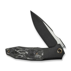 WE Archeozoic Folding Knife Black Titanium/Shedded Carbon Fiber Handle M390 Black/Satin Blade WE23091-1 -We Knife Clipping Path Archeozoic WE23091 1 3 89116.1724529109