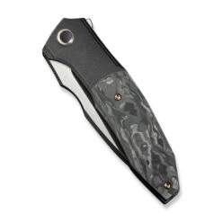 WE Archeozoic Folding Knife Black Titanium/Shedded Carbon Fiber Handle M390 Black/Satin Blade WE23091-1 -We Knife Clipping Path Archeozoic WE23091 1 4 72086.1724529109