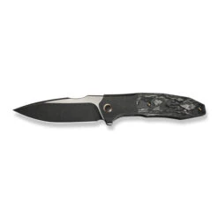 WE Archeozoic Folding Knife Black Titanium/Shedded Carbon Fiber Handle M390 Black/Satin Blade WE23091-1 -We Knife Clipping Path Archeozoic WE23091 1 8 98519.1724529109