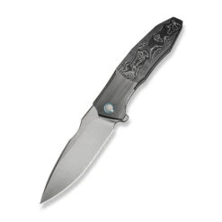 WE Archeozoic Folding Knife Gray Hand Rubbed Titanium/Aluminum Foil Carbon Fiber Handle M390 Hand Rubbed Satin Finish WE23091-2