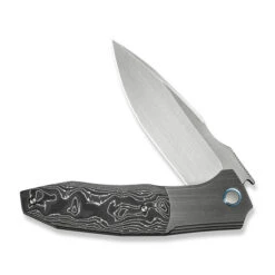 WE Archeozoic Folding Knife Gray Hand Rubbed Titanium/Aluminum Foil Carbon Fiber Handle M390 Hand Rubbed Satin Finish WE23091-2 -We Knife Clipping Path Archeozoic WE23091 2 3 60760.1724530059