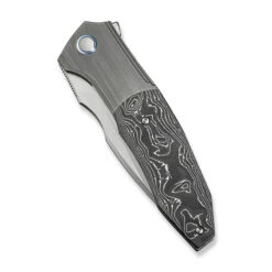 WE Archeozoic Folding Knife Gray Hand Rubbed Titanium/Aluminum Foil Carbon Fiber Handle M390 Hand Rubbed Satin Finish WE23091-2 -We Knife Clipping Path Archeozoic WE23091 2 4 67801.1724530059