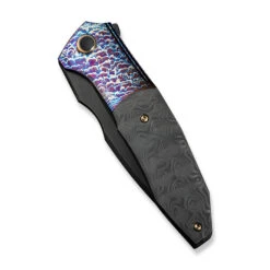 WE Archeozoic Folding Knife Flame Titanium/Rose Carbon Fiber Handle M390 Black Finish WE23091-3 -We Knife Clipping Path Archeozoic WE23091 3 4 21061.1724530847