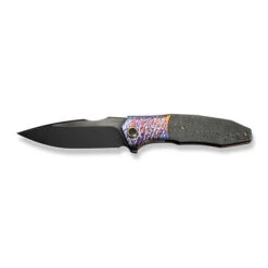 WE Archeozoic Folding Knife Flame Titanium/Rose Carbon Fiber Handle M390 Black Finish WE23091-3 -We Knife Clipping Path Archeozoic WE23091 3 8 16812.1724530847