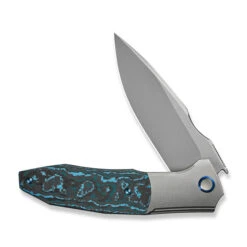 WE Archeozoic Folding Knife Polished Bead Blast/Arctic Storm Fat Carbon Fiber Handle M390 Plain Edge Polished Bead Blast Finish WE23091-4 -We Knife Clipping Path Archeozoic WE23091 4 3 79261.1724776780