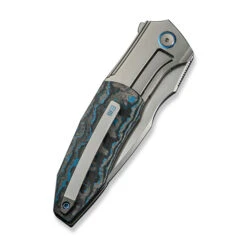 WE Archeozoic Folding Knife Polished Bead Blast/Arctic Storm Fat Carbon Fiber Handle M390 Plain Edge Polished Bead Blast Finish WE23091-4 -We Knife Clipping Path Archeozoic WE23091 4 5 03880.1724776780