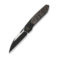 WE Brr15 Folding Knife Black Titanium/Copper Foil Carbon Fiber Handle M390 Plain Edge Black Stonewash/Satin Flat Finish WE24007-1