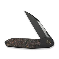 WE Brr15 Folding Knife Black Titanium/Copper Foil Carbon Fiber Handle M390 Plain Edge Black Stonewash/Satin Flat Finish WE24007-1 -We Knife Clipping Path Brr15 WE24007 1 3 28486.1746797995