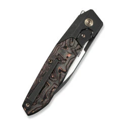 WE Brr15 Folding Knife Black Titanium/Copper Foil Carbon Fiber Handle M390 Plain Edge Black Stonewash/Satin Flat Finish WE24007-1 -We Knife Clipping Path Brr15 WE24007 1 5 71847.1746797995