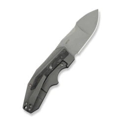 WE Coral Folding Knife Gray Titanium/Marble Carbon Fiber Handle 20CV Plain Edge Gray Stonewash Finish WE24044-2 -We Knife Clipping Path Coral WE24044 2 2 55345.1749235232