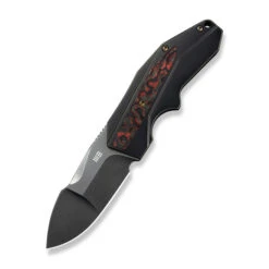 WE Coral Folding Knife Bronze/Black Titanium/Lava Flow FatCarbon Fiber Handle 20CV Plain Edge Polsihed Gray Finish WE24044-3 -We Knife Clipping Path Coral WE24044 3 1 63638.1749235891