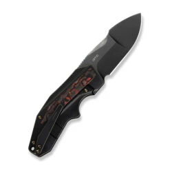 WE Coral Folding Knife Bronze/Black Titanium/Lava Flow FatCarbon Fiber Handle 20CV Plain Edge Polsihed Gray Finish WE24044-3 -We Knife Clipping Path Coral WE24044 3 2 77144.1749235890