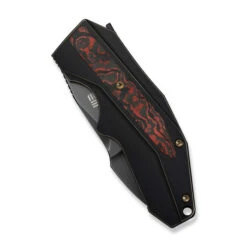 WE Coral Folding Knife Bronze/Black Titanium/Lava Flow FatCarbon Fiber Handle 20CV Plain Edge Polsihed Gray Finish WE24044-3 -We Knife Clipping Path Coral WE24044 3 4 70267.1749235890