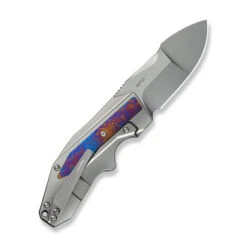 WE Coral Folding Knife Polished Bead Blast Titanium/Timascus Handle 20CV Plain Edge Polsihed Beadblast Finish WE24044-4 -We Knife Clipping Path Coral WE24044 4 2 00497.1749566037