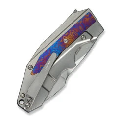 WE Coral Folding Knife Polished Bead Blast Titanium/Timascus Handle 20CV Plain Edge Polsihed Beadblast Finish WE24044-4 -We Knife Clipping Path Coral WE24044 4 5 40591.1749566037