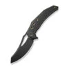 WE Epaulette Folding Knife Black Titanium Handle M390 Plain Edge Black Stonewash Finish WE24024-1