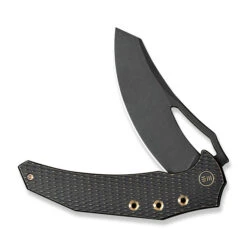 WE Epaulette Folding Knife Black Titanium Handle M390 Plain Edge Black Stonewash Finish WE24024-1 -We Knife Clipping Path Epaulette WE24024 1 3 97777.1739204056