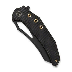 WE Epaulette Folding Knife Black Titanium Handle M390 Plain Edge Black Stonewash Finish WE24024-1 -We Knife Clipping Path Epaulette WE24024 1 4 28286.1739204056