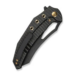 WE Epaulette Folding Knife Black Titanium Handle M390 Plain Edge Black Stonewash Finish WE24024-1 -We Knife Clipping Path Epaulette WE24024 1 5 35312.1739204056