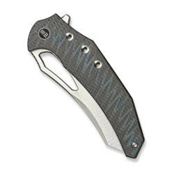 WE Epaulette Folding Knife Tiger Stripe Flame Titanium Handle M390 Plain Edge Satin Finish WE24024-2 -We Knife Clipping Path Epaulette WE24024 2 4 13426.1739205117