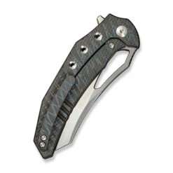 WE Epaulette Folding Knife Tiger Stripe Flame Titanium Handle M390 Plain Edge Satin Finish WE24024-2 -We Knife Clipping Path Epaulette WE24024 2 5 73710.1739205117