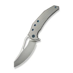 WE Epaulette Folding Knife Polished Bead Blast Titanium Handle M390 Plain Edge Poished Bead Blast Finish WE24024-3