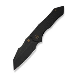 WE High-Fin XL Folding Knife Diamond Black Titanium Handle 20CV Plain Black Blade WE24010-1
