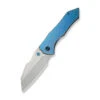 WE High-Fin XL Folding Knife Diamond Blue Titanium Handle 20CV Plain Edge Stonewash Finish WE24010-2 -We Knife Clipping Path High Fin XL WE24010 2 1 46705.1732219761