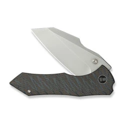 WE High-Fin XL Folding Knife Diamond Tiger Stripe Titanium Handle 20CV Plain Edge Polsihed Bead Blast Finish WE24010-4 -We Knife Clipping Path High Fin XL WE24010 4 3 83902.1732221477