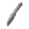 WE High-Fin XL Folding Knife Diamond Satin Titanium Handle Damasteel Plain Edge WE24010-DS1