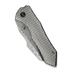 WE High-Fin XL Folding Knife Diamond Satin Titanium Handle Damasteel Plain Edge WE24010-DS1 -We Knife Clipping Path High Fin XL WE24010 DS1 4 43688.1732642018