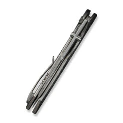 WE High-Fin XL Folding Knife Diamond Satin Titanium Handle Damasteel Plain Edge WE24010-DS1 -We Knife Clipping Path High Fin XL WE24010 DS1 6 40919.1732585175