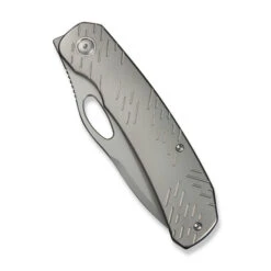 WE Inmate Folding Knife Gray Raindrop Titanium Handle 20CV Plain Edge Stonewash Finish WE23096B-1 -We Knife Clipping Path Inmate WE23096B 1 4 12130.1749226736