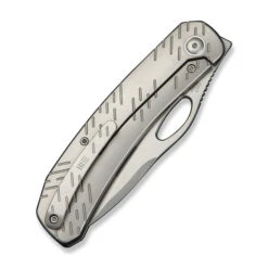 WE Inmate Folding Knife Gray Raindrop Titanium Handle 20CV Plain Edge Stonewash Finish WE23096B-1 -We Knife Clipping Path Inmate WE23096B 1 5 08831.1749226735