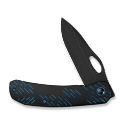 WE Inmate Folding Knife Black/Blue Raindrop Titanium Handle 20CV Plain Edge Black Stonewash Finish WE23096B-2 -We Knife Clipping Path Inmate WE23096B 2 3 87983.1749231515