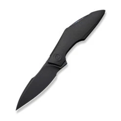 WE Krait Snake Folding Knife Black Titanium Handle M390 Plain Edge Black Stonewash Finish WE24084-1