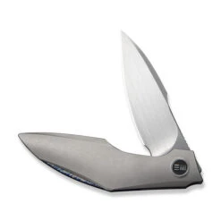 WE Krait Snake Folding Knife Gray Titanium Handle M390 Plain Edge Hand Rubbed Satin Finish WE24084-2 -We Knife Clipping Path Krait Snake WE24084 2 3 63988.1754494118