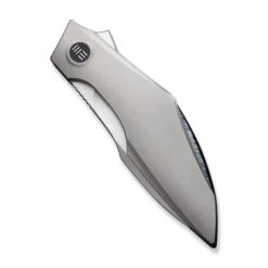 WE Krait Snake Folding Knife Gray Titanium Handle M390 Plain Edge Hand Rubbed Satin Finish WE24084-2 -We Knife Clipping Path Krait Snake WE24084 2 4 34880.1754494118