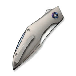 WE Krait Snake Folding Knife Gray Titanium Handle M390 Plain Edge Hand Rubbed Satin Finish WE24084-2 -We Knife Clipping Path Krait Snake WE24084 2 5 00041.1754494118