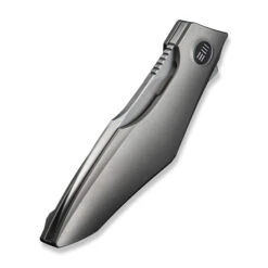 WE Krait Snake Folding Knife Gray Titanium Handle M390 Plain Edge Hand Rubbed Satin Finish WE24084-2 -We Knife Clipping Path Krait Snake WE24084 2 6 93256.1754494118