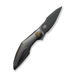 WE Krait Snake Folding Knife Polished Gray Titanium Handle M390 Plain Edge Polished Gray Finish WE24084-3 -We Knife Clipping Path Krait Snake WE24084 3 2 92019.1754494872