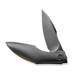 WE Krait Snake Folding Knife Polished Gray Titanium Handle M390 Plain Edge Polished Gray Finish WE24084-3 -We Knife Clipping Path Krait Snake WE24084 3 3 92666.1754494873
