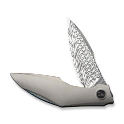 WE Krait Snake Folding Knife Gray Titanium Handle Damasteel Plain Edge WE24084-DS1 -We Knife Clipping Path Krait Snake WE24084 DS1 3 50710.1754495581