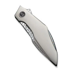 WE Krait Snake Folding Knife Gray Titanium Handle Damasteel Plain Edge WE24084-DS1 -We Knife Clipping Path Krait Snake WE24084 DS1 4 34157.1754495581