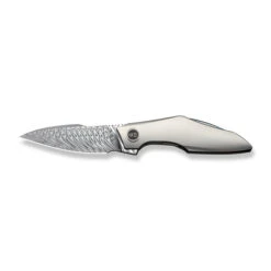 WE Krait Snake Folding Knife Gray Titanium Handle Damasteel Plain Edge WE24084-DS1 -We Knife Clipping Path Krait Snake WE24084 DS1 8 49696.1754495581