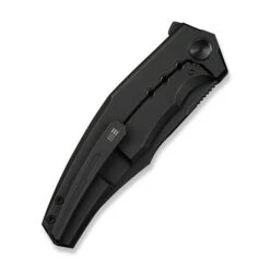 WE Kyklos Folding Knife Black Titanium Handle M390 Plain Edge Black Stonewash Finish WE23086-1 -We Knife Clipping Path Kyklos WE23086 1 5 54219.1746744250