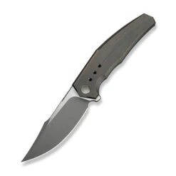 WE Kyklos Folding Knife Bronze Titanium Handle M390 Plain Edge Grey Stonewash/Satin Flat Finish WE23086-2 -We Knife Clipping Path Kyklos WE23086 2 1 90706.1746745473