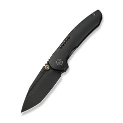 WE Micro Trogon Folding Knife Black Titanium Handle M390 Plain Edge Black Stonewash Finish WE24043-1